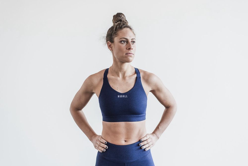 NOBULL Women's Pace Sports Bras - Deep Navy Heather - Ireland (5309YUSJL)